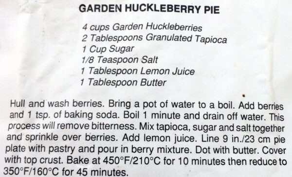 Huckleberry Pie Recipe